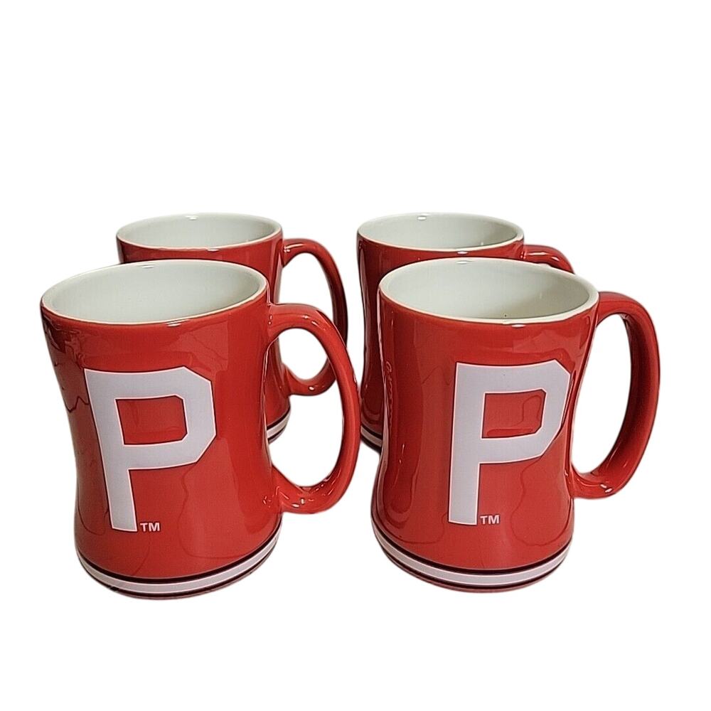 MLB Philadelphia Phillies 14oz Coffee Mug Cup Set of 4 Logo Brands NEW